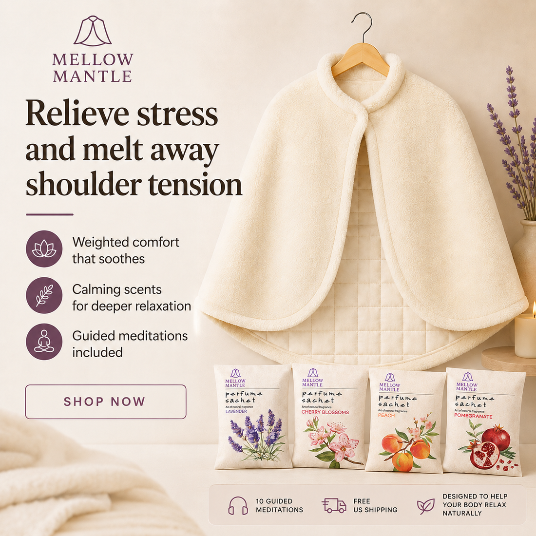 Mellow Mantle – Weighted Aromatherapy Cape